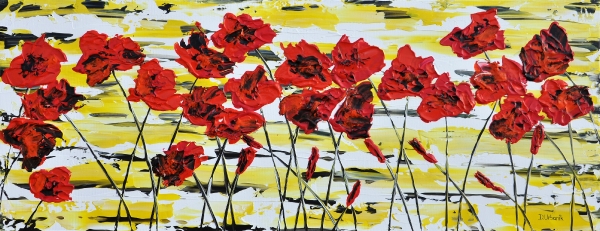 Červené maky 2 100x40cm
